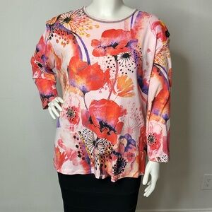 Jess & Jane Poppy Hills Long Sleeve Top sz 2X NWOT